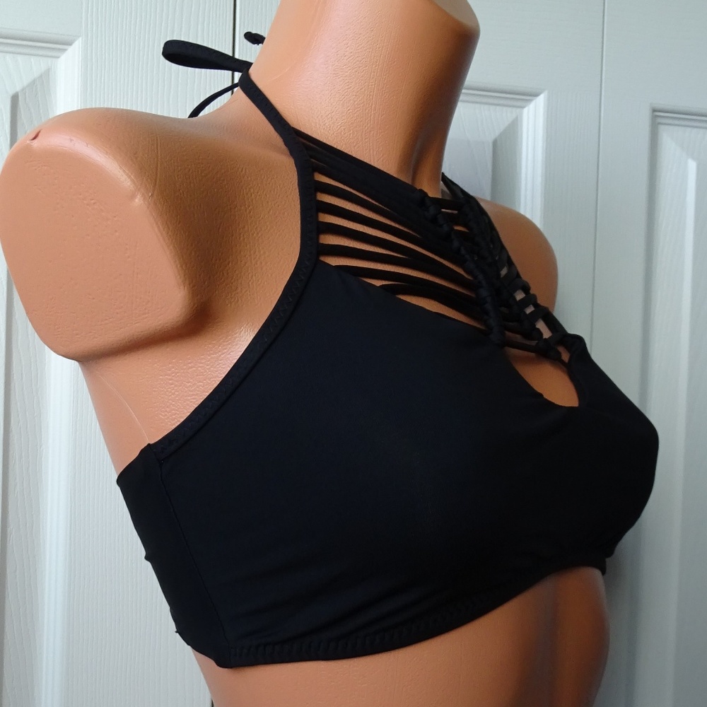 Becca NWT Electric Current High Neck Bikini Top D - Picture 2 of 3
